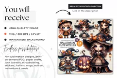 Halloween Clipart, cute witch clipart,Autumn clipart,pumpkin Product Image 2