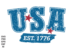 USA 1776 SVG, 4th of July USA Varsity SVG, Patriotic SVG Product Image 2