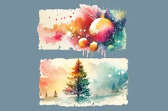 Watercolor Rainbow Christmas cliparts. 4 PNG sublimation Product Image 3