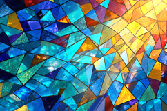Colorful Stained Glass Mosaic Light Burst Background Product Image 1