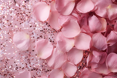 Pink rose petals and glitter on a soft background Product Image 1