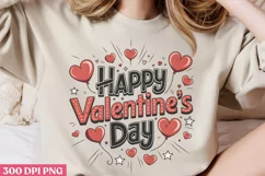 Happy Valentine's day PNG, Pop Art Valentine Day Clipart PNG Product Image 2