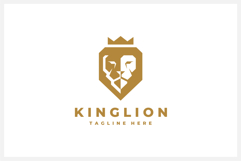 King Lion Head Logo Design Vector Illustration Product Image 1