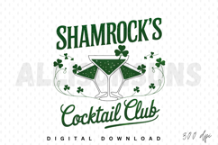 Shamrock&#039;s Cocktail Club PNG, St. Patrick’s Day Sublimation Product Image 1