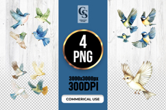 Colorful Songbird Flying Clipart Sublimation PNG Product Image 1