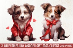 Cute Valentine Dog Clipart, Valentines Day Dog Clipart Product Image 1