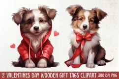 Cute Valentine Dog Clipart, Valentines Day Dog Clipart Product Image 1