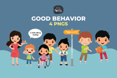 Good Behavior Clipart: Children&#039;s Educational PNG Graphics Product Image 1