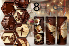Chocolate | 8 Straight Skinny Tumbler Sublimation designs Product Image 1