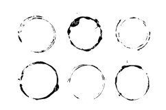 Set of abstract, textured round frames, prints. Product Image 1