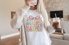 Happy Easter chick &amp; Bow PNG Sublimation | Happy Easter Day Product Image 1