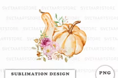 Watercolor Pumpkins sublimation png Product Image 1