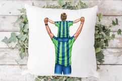 Football soccer clipart father and son daughter Product Image 10