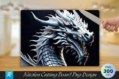 White Dragon Cutting Board Sublimation Design Product Image 1