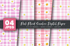Pink Plaid Seamless Digital Paper Product Image 1