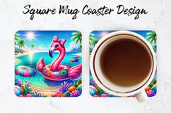 Flamingo Mug coaster | Coaster | Sublimation Design Product Image 1