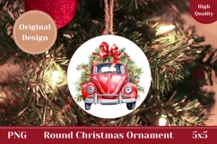Watercolor Christmas Ornament, Christmas Car Sublimation Product Image 1