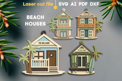 Beach Houses Ornaments SVG laser cut files for Glowforge Product Image 1