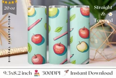 Art School Tumbler PNG, Back to School Sublimation Tumbler Product Image 1