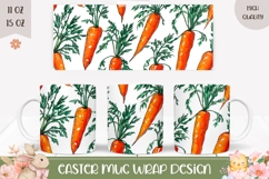 Cartoon Vegetables Mug Wrap Design, Cartoon Carrot Mug Product Image 1