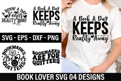 Book Lover SVG Design - A Book a Day Keeps Reality Away Product Image 1