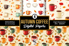Autumn Coffee Digital Paper Product Image 1