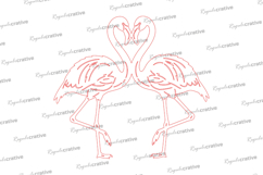 Flamingo Heart Laser Cut ,Flamingo Heart Laser Cutting SVG Product Image 2