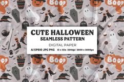 Seamless Halloween Digital Paper, Cute Pattern Design Product Image 1