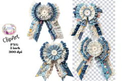 Bows, Ribbon, Lace , Clipart, Ephemera, PNG, Junk Journal Product Image 1