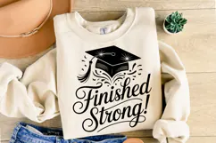 Finished Strong svg | Graduation Svg | Shirt Svg Product Image 2