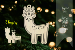 2d deer layered christmas files laser cut, instant download Product Image 1