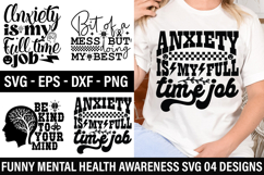 Funny Mental Health Awareness SVG Design - Bit Of A Mess But Product Image 1