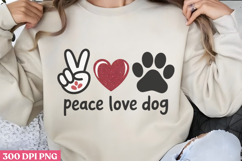 Peace Love Dog PNG, Valentine Dog Sublimation PNG Product Image 1