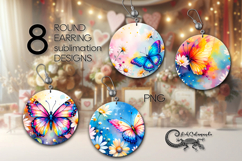 Fairy Butterfly | watercolor Round earring design Product Image 1