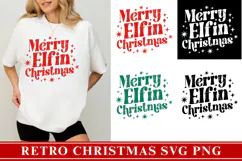Retro Christmas Svg, Festive Holiday Quote svg Product Image 1