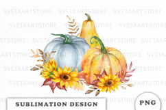 Watercolor Pumpkins composition png Product Image 1
