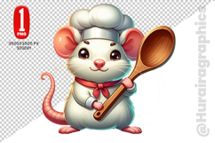 Cute Rat Clipart - PNG File Product Image 1