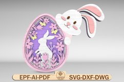 Multilayer Easter Bunny with Egg SVG Product Image 1