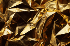 Crumpled gold foil with shiny, reflective geometrical shapes Product Image 1