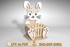 Easter Bunny Basket Design For Laser Cut Product Image 1