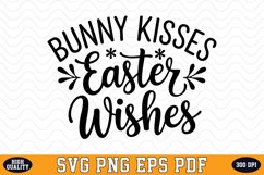 Bunny Kisses Easter Wishes SVG Design | SVG Cut files Product Image 1