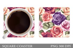 Roses Coaster Design. Rose Coaster Sublimation Product Image 1