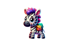 Cute Zebra Clipart - PNG File Product Image 2