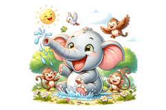Cute Elephant Clipart - PNG File Product Image 2