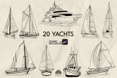 Yachts Procreate stamp brushes Product Image 1