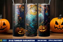 Halloween Tumbler Sublimation Wraps, Tumbler Halloween Product Image 1