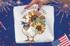 Patriotic Goose PNG Stay Golden Goosey Sunflower Sublimation Product Image 1
