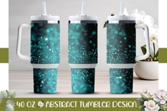 Blue Glitter Tumbler Design, Turquoise 40 Oz Tumbler Wrap Product Image 1