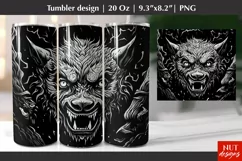 Halloween Wolf tumbler png Werewolf tumbler sublimation 20Oz Product Image 1
