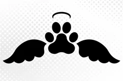 Pet Memorial Angel Wings SVG, Nimbus SVG, Pet Paw SVG Product Image 2